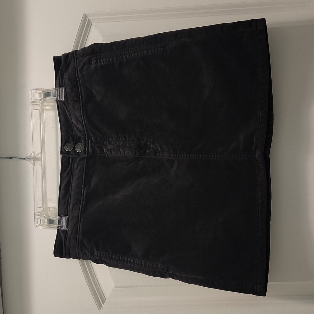Dark Charcoal/Black Velvet Mini Skirt